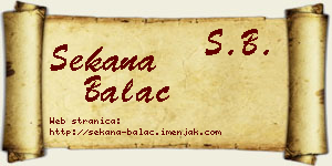 Sekana Balać vizit kartica